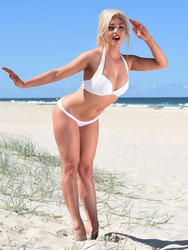 Jorgie Porter Wearing Tiny Bikini At The Beach