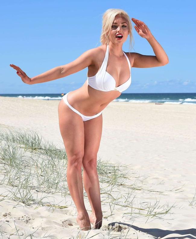 Jorgie Porter Wearing Tiny Bikini At The Beach 03
