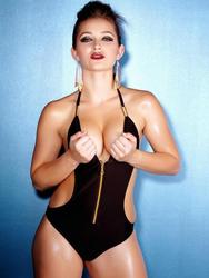 Dani Daniels In Sexy Black Swimsuit