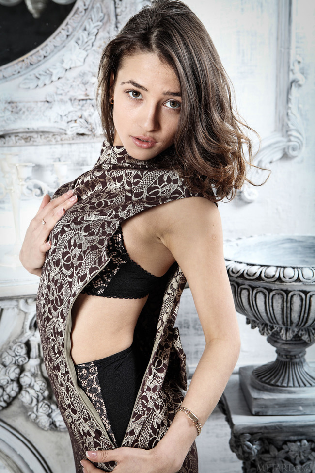 Elegant Brunette Teen Shows Her Body 00