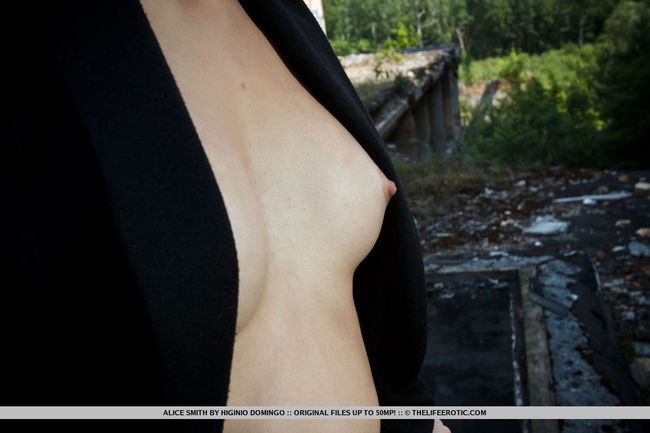 Skinny Babe Playing On Hers In The Outdoors 12